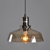 economico Luci a sospensione-lampada a sospensione a led con paralume in vetro, cavo 5cm e27 regolabile design singolo design a isola lampada a sospensione in vetro galvanizzato moderno stile nordico 220-240v (lampadina non