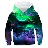 tanie Wizja 3D i geometria chłopca-Dzieci Dla chłopców Bluza z Kapturem Zjechać na pobocze Gradient Długi rękaw Kieszeń Dzieci Top Codzienny Bluza z Kapturem Moda Codzienny Żółty Rumiany róż Czerwony Jesień 7-13 lat