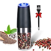 economico Elettrodomestici da cucina-macinapepe elettrico a gravità macinapepe e sale e ruvidità regolabile alimentato a batteria con luce a led funzionamento automatico con una sola mano