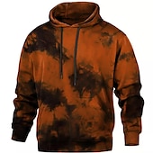 tanie Męskie bluzy z kapturem-Męskie Wzór tie-dye Wzory graficzne Bluza z Kapturem Z kapturem Bluzy Bluza z kapturem Długi rękaw Bluza z kapturem Kaptur Moda miejska Druk 3D Codzienny Sport Czarny Żółty Nadruk Wiosna i jesień