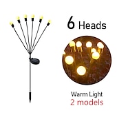 abordables Luces de paisaje-1/2pcs jardín solar luces de luciérnaga al aire libre starburst luces oscilantes 6/8 cabezas decoraciones de navidad al aire libre opcionales luz led decoración al aire libre lámparas de paisaje