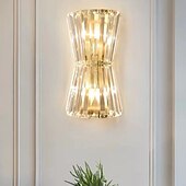 baratos Candeeiros de Parede de interior-Arandelas de parede de latão de 3 luzes iluminando luminárias de parede de vidro modernas arandelas de cristal iluminação de parede interna (lâmpada incluída)