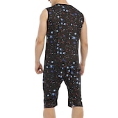 levne Pyžama-Pánské Společenské oblečení Pyžamo Onesie Čistá barva Módní Jednoduchý Pohodlné Domů Denní Polyester Prodyšné Tričkový Bez rukávů Kapsy Léto Červenočerná Černá