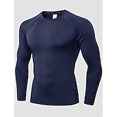 billiga aktiva t-shirts och tankar för män-Herr Kompressionströja T-shirt för jogging Långärmad Baslager Sport Sommar Elastan Andningsfunktion Snabb tork Fuktabsorberande Mjuk Kondition Gymträning Löpning Sportkläder Sportkläder Solid färg
