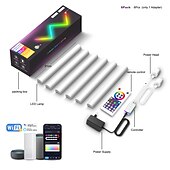 cheap Smart Lights-LED Smart Light RGBIC 3D Wall Light Glide Smart Wall Sconces for Gaming and Living Room Multicolor Customizable Music Sync Game Decor LED Light Bar Works with Alexa and Google Assistant