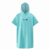 abordables Les serviettes-Peignoir à langer serviette poncho à capuche serviette à langer légère à séchage rapide extra longue en microfibre poncho de surf taille universelle pour hommes femmes adultes, convient pour la