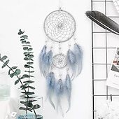 economico Acchiappasogni-boho acchiappasogni regalo fatto a mano appeso a parete arredamento arte ornamento mestiere piuma perline per bambini camera da letto festa di nozze 50*11 cm