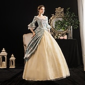 baratos Vestidos-a maravilhosa sra. maisel rococó vestido medieval fantasia de festa mascarada traje feminino preto vintage cosplay festa mascarada halloween