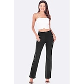 cheap Pants-Women&#039;s Yoga Pants Side Pockets Wide Leg High Waist Yoga Fitness Gym Workout Bottoms Dark Grey Navy Black Spandex Sports Activewear High Elasticity