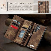 Недорогие Чехлы для Samsung-Чехол для телефона Samsung Galaxy Wallet Card S22 Ultra Plus S21 FE S20 A72 A52 A32 5G Note 20 10 Ultra Plus A51 с молнией и ремешком для телефона подставка однотонная PU-кожа