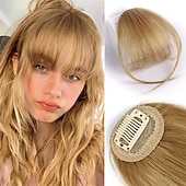 cheap Bangs-Bangs Hair Clip in Bangs Hair Wispy Bangs Clip on Fringe Bangs for Women Air Bangs Flat Neat Bangs with Temples Hairpieces for Daily Wear