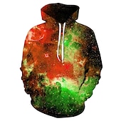 abordables Motif 3D-Homme Motif Galaxie Sweat à capuche Sweats à Capuche Sweat-shirt Sweat à capuche manche longue Sweat à capuche Capuche Design 3D effet du quotidien Blanche Rose Claire Designer