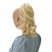 Χαμηλού Κόστους Αλογορουρές-hairpiece extensions ponytail ογκώδη κυματιστό ξανθό μείγμα h136
