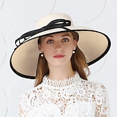 economico Cappelli per feste-cappelli in tessuto spandex cappello a secchiello matrimonio formale elegante con copricapo bowknot