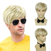 preiswerte Herrenperücken-Herrenperücken kurze graue Perücke hitzebeständiges synthetisches geschichtetes Naturhaar Cosplay Halloween-Perücken für Männer männlicher Kerl
