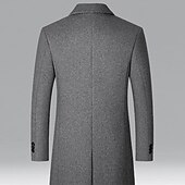 Χαμηλού Κόστους Ανδρική καμπαρντίνα-Ανδρικά Χειμερινό παλτό Μάλλινο Παλτό Πανωφόρι Επιχείρηση Διακοπές Χειμώνας Μαλλί Διατηρείτε Ζεστό Για Υπαίθρια Χρήση Εξωτερικά ενδύματα Ρούχα Μοντέρνα Θερμαντικά Μονόχρωμο Τσέπη Πέτο