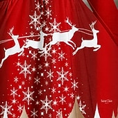 ieftine Rochii de Crăciun pentru copii-Copii Fete Rochie de Crăciun Rochie Rochie cu fulg de nea Mos Craciun Fiecare Om de Zăpadă Manșon Lung Casual Γούνινος Γιακάς Crewneck Elegant Adorabil Poliester Sub Genunchi Rochie casual Rochie