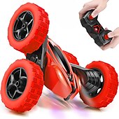 cheap RC Vehicles-Car Stunt Remote Control Vehicle Off-road Remote Control Truck 4WD 2.4GHZ RC Rock Crawler With Headlights Double Sided 360 Flip Remote Control Car Gifts For Boys and Girls