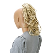 Χαμηλού Κόστους Αλογορουρές-hairpiece extensions ponytail ογκώδη κυματιστό ξανθό μείγμα h136