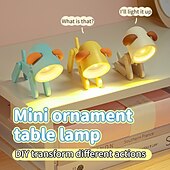 זול אורות לילה משתלות-מיני led מנורת שולחן כתיבה מקסימה מנורת ספר בצורת צבי/כלב מקלדת למחשב נייד קריאה מנורת שולחן שינה מנורת לילה