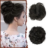 halpa Nutturat-sofeiyan claw klipsi sotkuinen nuttura hiuspala aaltoileva kihara hius nuttura klipsi kynsissä chignon poninhäntä hiuslisäkkeet synteettiset rypytetty updo hiuspidennykset scrunchie hiuslisäke
