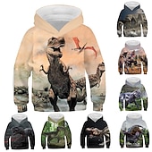 abordables Animaux 3D pour Garçon-Enfants Garçon Sweat à capuche Dinosaure manche longue Automne Hiver Mode Frais Coton Casual