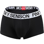 preiswerte Boxershorts für Herren-Herren 3 Pack Unterwäsche Unterwäsche Boxer Slip Polyester-Baumwoll-Gemische Waschbar Komfortabel Buchstabe Tiefe Hüfthöhe Schwarz Weiß