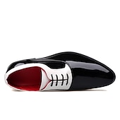 cheap Semi-Formal-Men&#039;s Oxfords Dress Shoes Christmas Party Collections Casual British Wedding Party &amp; Evening PU Black Red White Color Block Winter Fall