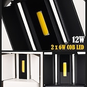 cheap Outdoor Wall Lights-Outdoor/Indoor LED Wall Light 12W Double Light Source Waterproof Adjustable Luminous Angle Warm White/White Light Two-color Wall Lamp AC85-265V