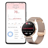 رخيصةأون ساعات ذكية-ساعة ذكية رقيقة جداً للنساء AMOLED شاشة HD 360*360 عرض دائم تذكير بالمكالمات ساعة ذكية مقاومة للماء ساعات رياضية