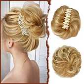 halpa Nutturat-sofeiyan claw klipsi sotkuinen nuttura hiuspala aaltoileva kihara hius nuttura klipsi kynsissä chignon poninhäntä hiuslisäkkeet synteettiset rypytetty updo hiuspidennykset scrunchie hiuslisäke