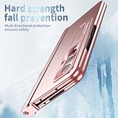 Χαμηλού Κόστους Samsung Θήκη-τηλέφωνο tok Για Samsung Galaxy Z Fold 5 Z Fold 4 Z Fold 3 Πίσω Κάλυμμα Προστατευτικό φακού κάμερας Σταντ ποδηλάτου με στυλό S Μονόχρωμο Ψημένο γυαλί PC Μεταλλικό