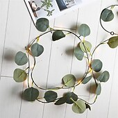ieftine Acumulatoare-plante artificiale led snur de lumina 2m 20leds lumini de zâne creeper frunză verde Crăciun acasă nuntă în aer liber iedera viță de vie lampă decorare bricolaj suspendat grădină curte curte (fără