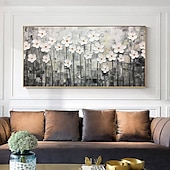 abordables Pinturas florales/botánicas-Pintura al óleo hecha a mano lienzo arte de la pared decoración espátula pintura clásica flor de ciruelo blanco para decoración del hogar enrollado sin marco pintura sin estirar