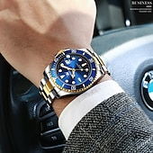 economico Orologi al quarzo-OLEVS Orologi Al Quarzo da Uomo Top Brand Lusso Business Impermeabile Luminosa Grande Cassa Orologi da Polso Sportivi in Acciaio Inossidabile