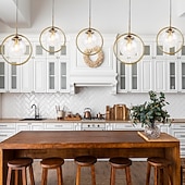 cheap Island Lights-25 cm Single Design Pendant Light LED Globe Circle Metal Electroplated Island Lights Nordic Style Shops / Cafes Dining Room Bedroom Living Room Lights Gift for Family Friends 1100-240V