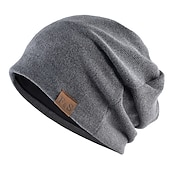 cheap Beanie Hat-Men&#039;s Beanie Hat Black Red Cotton Mesh Knitted Modern Contemporary Daily Wear Vacation Solid / Plain Color Lightweight Materials Convenient