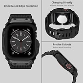 זול להקות Apple Watch-מגן צבאי מותאם ל רצועת השעון של Apple Watch מתכוונן נושם סיליקוןריצה רצועת שעון חלופית ל Series 6 / SE / 5/4 44mm Apple Watch Series 8 Apple Watch סדרה 1