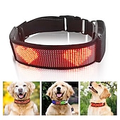 お買い得  アイデア商品-2023 新しい Bluetooth プログラマブル LED ペット犬猫首輪点滅発光調整可能な名前サイン抗紛失首輪