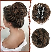 halpa Nutturat-sofeiyan claw klipsi sotkuinen nuttura hiuspala aaltoileva kihara hius nuttura klipsi kynsissä chignon poninhäntä hiuslisäkkeet synteettiset rypytetty updo hiuspidennykset scrunchie hiuslisäke