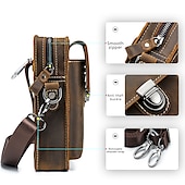 cheap Men&#039;s Bags-Men&#039;s Vintage Brown Leather Crossbody Bag with Adjustable Strap and Multiple Compartments - Ideal for Travel and Daily Use