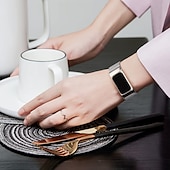 billiga Fitbit klockband-Smart Watch-band Kompatibel med Fitbit Charge 5 Rostfritt stål Smart klocka Rem Elastisk Magnetlås Milanesisk loop Ersättning Armband