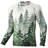 voordelige Heren shirts-Voor heren Downhill Jersey Lange mouw Fietsen Shirt Kleding Bovenlichaam met 3 achterzakken Ademend Sneldrogend Zacht Comfortabel Zwart Leger Groen Marine Blauw Grafisch Polyester Spandex Sport