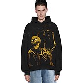 cheap Horror-Punk Gothic Skeleton Skull Hoodie Skull Front Pocket Graphic For Couple&#039;s Men&#039;s Women&#039;s Adults&#039; Masquerade 3D Print Casual Daily