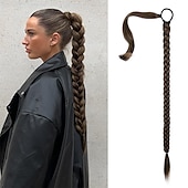 baratos Rabos-de-Cavalo-Clip Rabos-de-Cavalo Clássico / sintético / Penteado de trança francesa Cabelo Sintético Pedaço de cabelo Alongamento Liso Longo Festa / Roupa Diária / Festas &amp; Noite