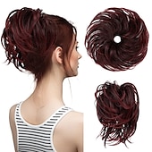 cheap Chignons-Messy Bun Hair Piece Straight Fake Bun Scrunchies Heat Resistant Fiber Synthetic Fully Beach Blonde Short Ponytail Extension Instant Updo Donut Chignons Elastic Scrunchy Hairpiece for White Women Girl