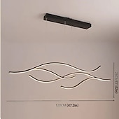 cheap Island Lights-100/120 cm LED Pendant Light Wave Design Line Design Black Gold  Metal Artistic Style Modern Style  Office, Shops Stylish Painted Finishes Artistic LED 110-120V 220-240V