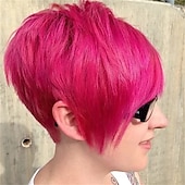 economico Parrucche di altissima qualità-parrucca di capelli corti parrucche per le donne nere short pixie cut parrucche per le donne nere breve rettilineo parrucche nere delle signore parrucche sintetiche corte per le donne nere donne