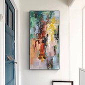billiga Djurmålningar-handgjord oljemålning canvas väggkonst dekoration modern abstrakt vertikal entré för heminredning rullad ramlös osträckt målning