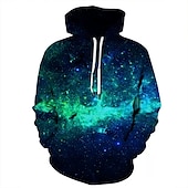 abordables Motif 3D-Homme Motif Galaxie Sweat à capuche Sweats à Capuche Sweat-shirt Sweat à capuche manche longue Sweat à capuche Capuche Design 3D effet du quotidien Blanche Rose Claire Designer